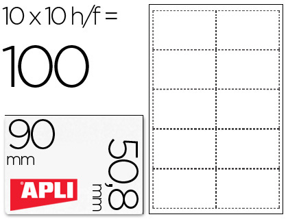 100 tarjetas visita Apli microperforadas 90x50,8mm. 200g/m² acabado mateink-jet y láser